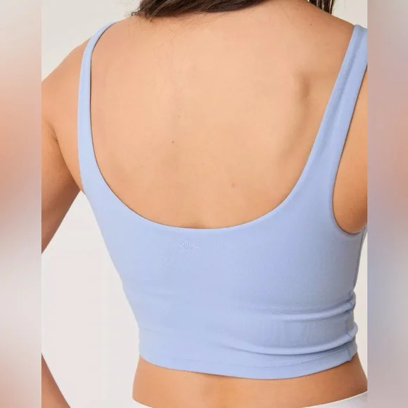๐ฉต OFFLINE By Aerie Blue Real Me Low Key Longline Sports Bra Size Medium - Picture 9 of 9
